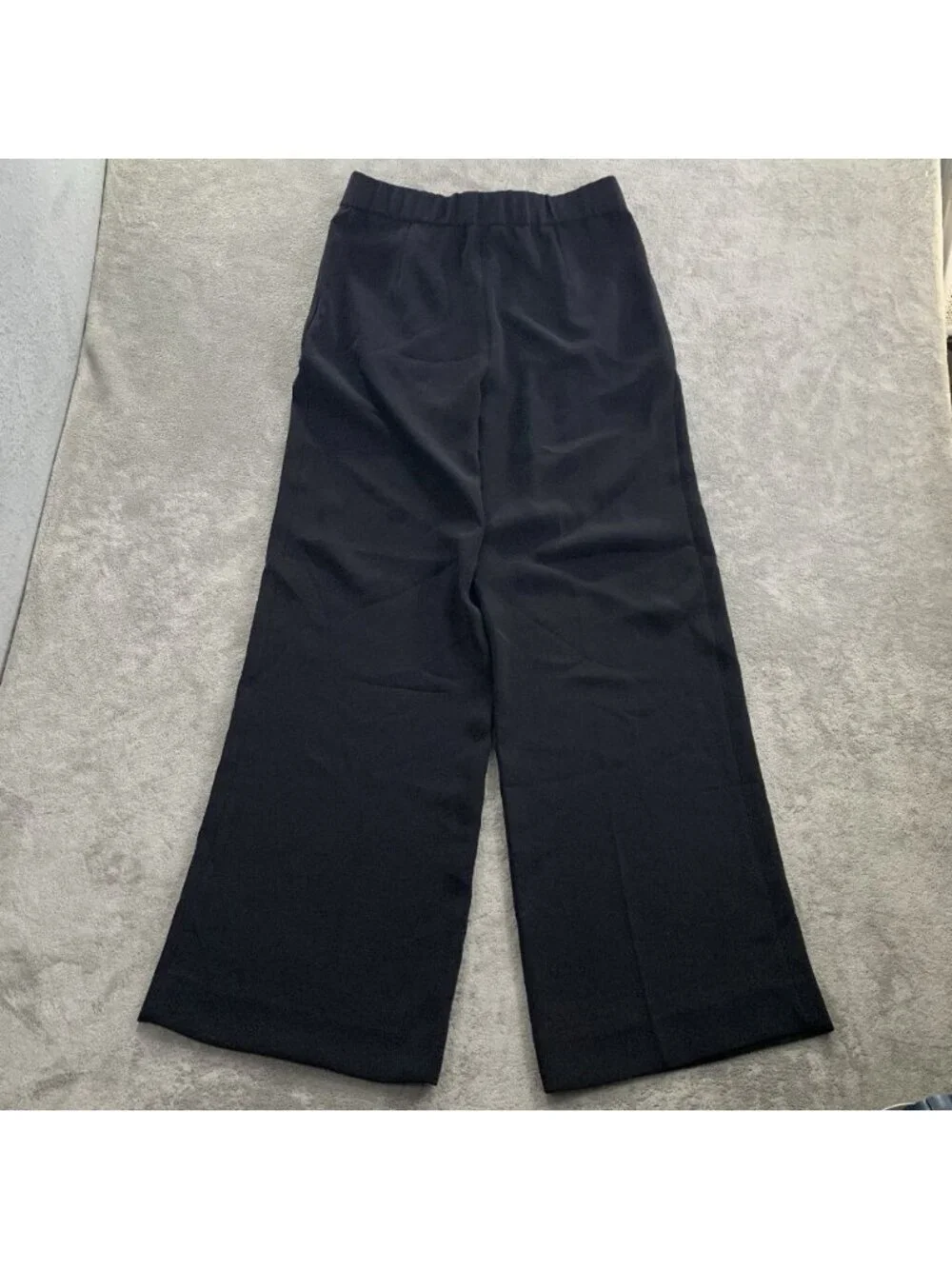 J.CREW Wide Leg Pleated Pants In Matte Crepe Womens 12 Black Polyester H2815